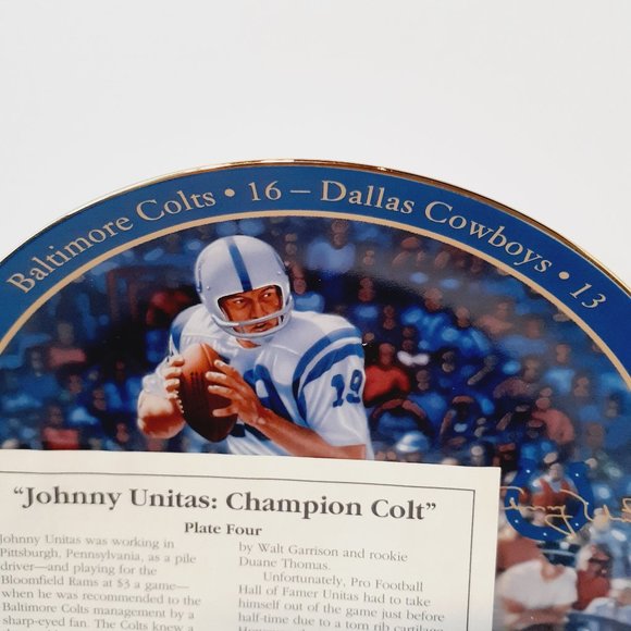 Bradford Exchange Collector Plate, Johnny Unitas Superbowl V Baltimore Colts - Picture 4 of 7